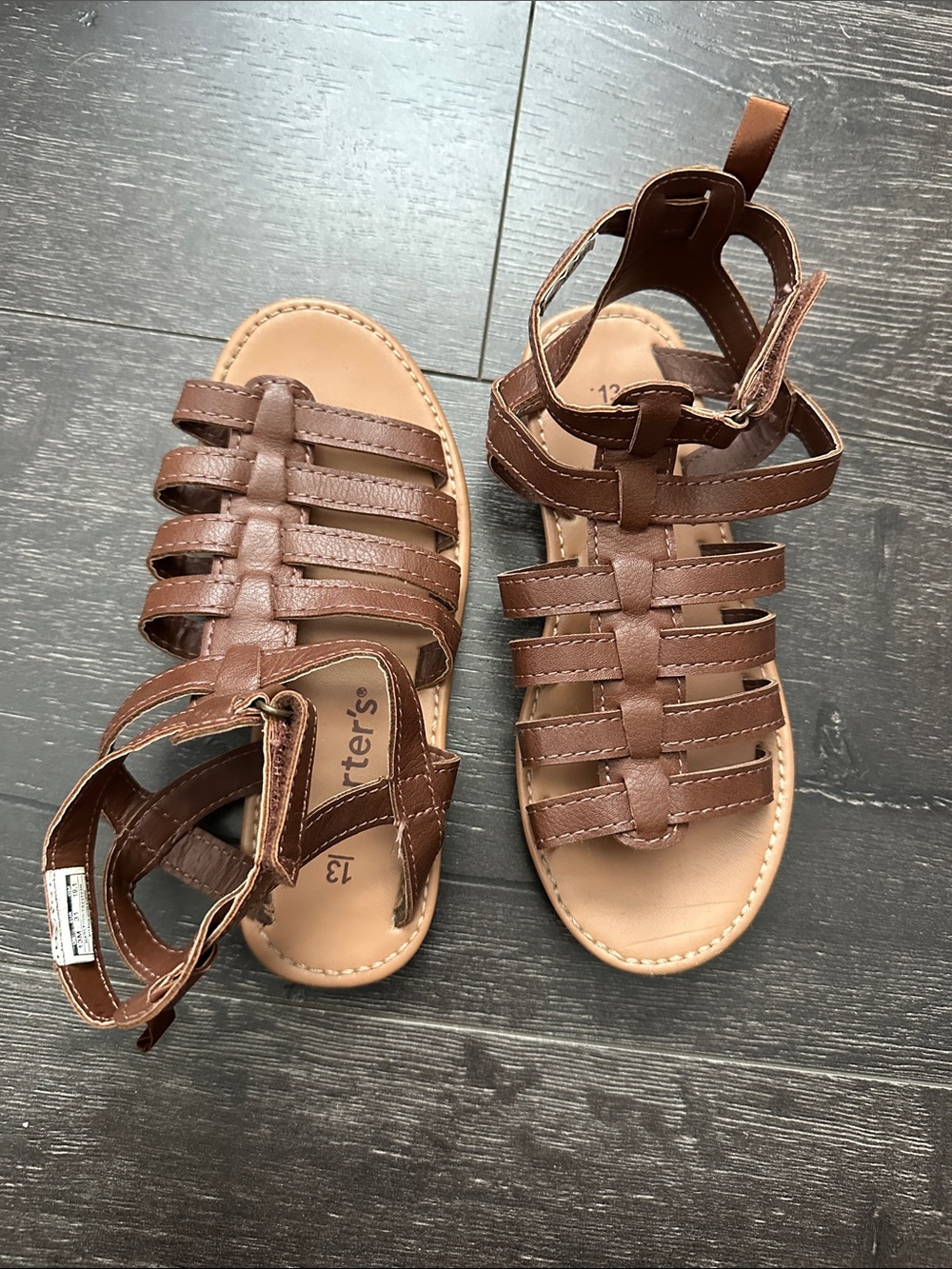 Carter's Brown Girls' Multi-Strap Gladiator Sandals